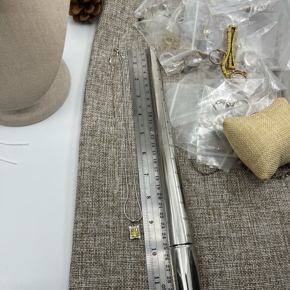 Vintage Epiphany Platinum 925 Silver Gemstone Pendant Necklace (2 chains) - Picture 15 of 16